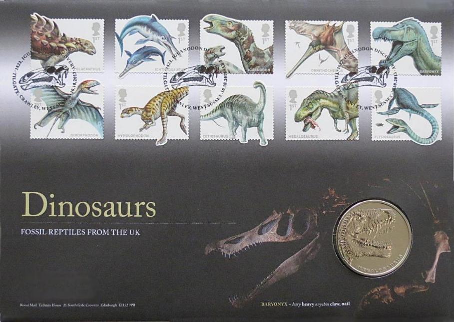 2013 Dinosaurs Medal Cover Royal Mail First Day Cover Logo