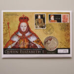 2008 first day covers - Queen Elizabeth I 450th anniversary silver £5 coin cover UK Westminster Face