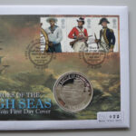 2009 first day covers Heroes of the High Seas silver £5 pounds coin cover UK Westminster Right