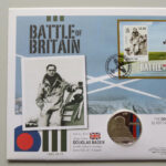 2010 first day covers - Battle of Britain 70th anniversary silver £5 coin cover - Gibraltar - Left