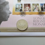 2015 First Day Covers - Longest Reigning Monarch Silver £5 Coin Cover - Jersey Westminster Obverse