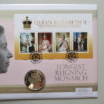 2015 First Day Covers - Longest Reigning Monarch Silver £5 Coin Cover - Jersey Westminster Right