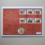 2016 First Day Covers - Battle of Hastings 950th Anniversary £5 Coin Cover Alderney Westminster Face