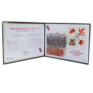 2017 First Day Covers - Remembrance Day Silver Proof £5 Coin Cover - UK Westminster Folder