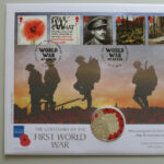 2018 First Day Covers - The First World War Centenary £5 Silver Proof Coin Cover - UK Westminster Left