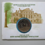 1980 First Day Covers - The Queen Mother 80th Birthday Crown Coin Cover UK - Left