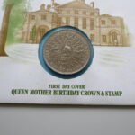 1980 First Day Covers - The Queen Mother 80th Birthday Crown Coin Cover UK - Obverse