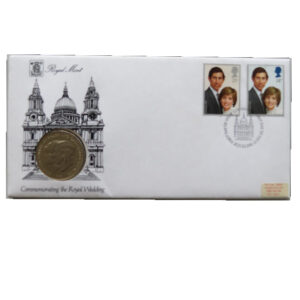 1981 First Day Covers - Royal Wedding Prince of Wales and Lady Diana Crown Coin Cover - UK Royal Mint Face