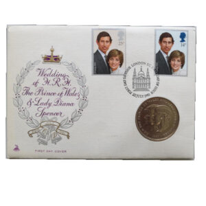 1981 First Day Covers - Wedding of Prince of Wales and Lady Diana Crown Coin Cover UK Face