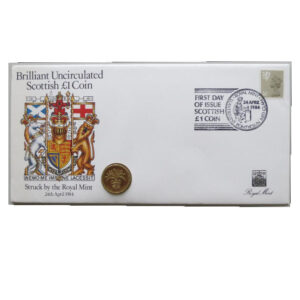 1984 First Day Covers - New Scottish £1 Brilliant Uncirculated Coins Coin Cover UK Royal Mint - Face