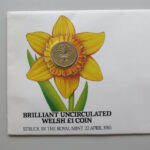 1985 First Day Covers - Welsh Brilliant Uncirculated £1 One Pound Coin Cover - UK Royal Mint - Left