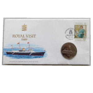 1989 First Day Covers - Royal Visit Guernsey £2 Pounds Coin Cover - Guernsey Post Office Face