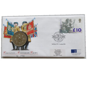 1993 First Day Covers - 40th Anniversary of Coronation £5 Pounds Coin Cover - UK Royal Mint