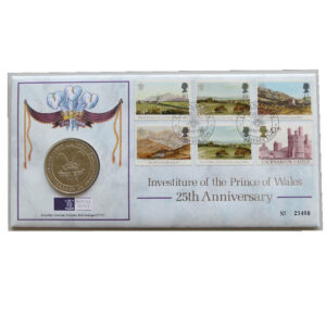 1994 First Day Covers - Investiture of the Prince of Wales 25th Anniversary Medal Cover - UK Royal Mint Face