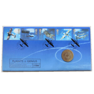 1997 First Day Covers - Flights of Genius £2 Pounds Coin Cover - UK Royal Mail Face