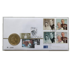 1997 First Day Covers - Golden Wedding Anniversary £5 Pounds Coin Cover - UK Royal Mail Face