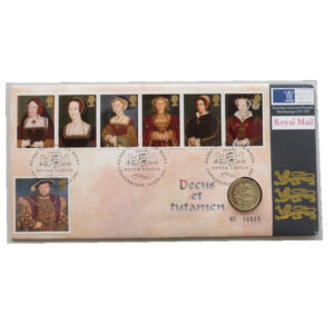 1997 First Day Covers - Henry VIII and his Six Wives £1 Pound Coin Cover - UK Royal Mail Face