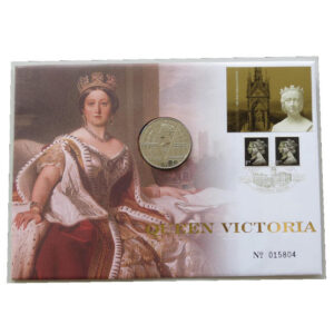 2001 First Day Covers - Queen Victoria £5 Pounds Coin Cover - UK Royal Mail Face