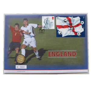 2002 First Day Covers - England Football World Cup £1 Pound Coin Cover - UK Royal Mail Face