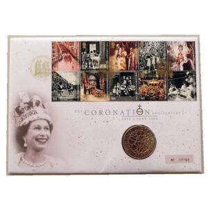 2003 First Day Covers - The Coronation Anniversary £5 Pounds Coin Cover - UK Royal Mail Face