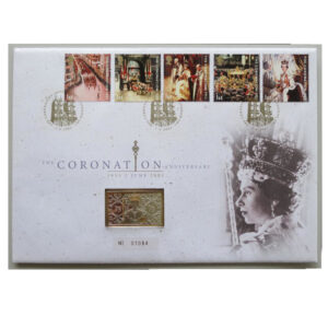 2003 First Day Covers - The Coronation Anniversary Silver Ingot Cover - UK Royal Mail Face