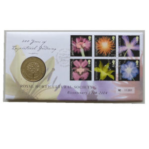 2004 First Day Covers - Royal Horticultural Society 200 Years Medal Cover - UK Royal Mail Face