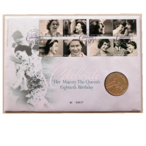 2006 First Day Coin Cover - The Queen's 80th Birthday £5 Pounds Coin PNC Cover - UK FDC Royal Mail Face