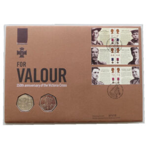 2006 First Day Coin Cover - Valour 150th Anniversary of the Victoria Cross 2x 50p Pence Coin PNC Cover - UK FDC Royal Mail Face