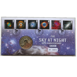 2007 First Day Medal Cover - BBC The Sky at Night 50th Anniversary Medallion PNC Cover - UK FDC Royal Mail Face