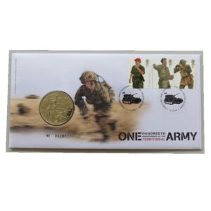 2008 First Day Medal Cover - The Territorial Army 100th Anniversary Medallion PNC Cover - UK FDC Royal Mail Face