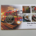 2009 First Day Medal Cover - Fire and Rescue Service PNC Cover - UK FDC Royal Mail Left