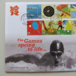 2010 First Day Coin Cover - The Games Spring To Life London 2012 Olympics £5 Pounds PNC Cover - UK FDC Royal Mail Left