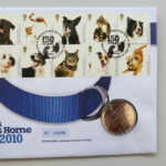 2010 First Day Medal Cover - Battersea Dogs and Cats Home 150 Years PNC Cover - UK FDC Royal Mail Right