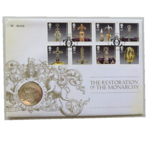 2011 First Day Coin Cover - Restoration of the Monarchy £5 Pounds Coin PNC Cover - UK FDC Royal Mail Face