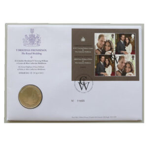 2011 First Day Coin Cover - The Royal Wedding of HRH Prince William £5 Pounds Coin PNC Cover - UK FDC Royal Mail Face