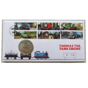 2011 First Day Medal Cover - Thomas The Tank Engine Medal PNC Cover - UK FDC Royal Mail Face