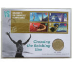 2012 First Day Coin Cover - London 2012 Crossing The Finishing Line £5 Pounds Coin PNC Cover - UK FDC Royal Mail Face