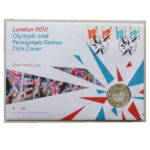 2012 First Day Coin Cover - London 2012 Olympic & Paralympic Games Silver Proof £5 Pounds Coin PNC Cover - UK Royal Mail Face