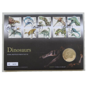 2013 First Day Medal Cover - Dinosaurs Fossil Reptiles From The UK Medal PNC Cover - UK FDC Royal Mail Face