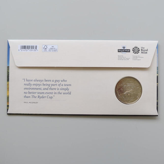 2014 First Day Coin Cover - The 2014 Ryder Cup Gleneagles Scotland Medal PNC Cover - UK FDC Royal Mail Back