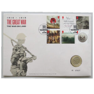 2016 First Day Coin Cover - The Great War Centenary War on Land £2 Pounds Coin PNC Cover - UK FDC Royal Mail Face