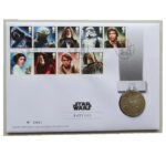 2015 First Day Medal Cover - Star Wars Battles Medallion PNC Cover - UK FDC Royal Mail Face