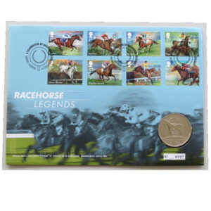 2017 First Day Medal Cover - A Celebration of Racehorse Legends PNC Cover - UK FDC Royal Mail Face