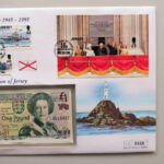 1995 First Day Banknote Cover - Liberation of Jersey 50th Anniversary £1 Pound Banknote Cover Right