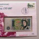 1997 First Day Coin Cover - 200th Anniversary of the First One Pound Note £1 Banknote & £1 Pound Coin PNC Cover Right