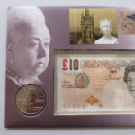 2001 First Day Coin Cover - Queen Victoria £10 Banknote & £5 Pounds Coin PNC Cover - UK FDC Royal Mail Left