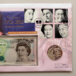 2002 First Day Coin Cover - The Queen's Golden Jubilee £5 Banknote & Silver £5 Pound Coin PNC Cover Right