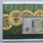 2003 First Day Coin Cover - 20th Anniversary of First One Pound Coin £1 Banknote & £1 Pound Coin PNC Cover Left