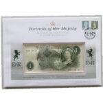 2012 First Day Banknote Cover - Portraits of Her Majesty £1 One Pound Banknote Cover Face