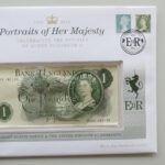 2012 First Day Banknote Cover - Portraits of Her Majesty £1 One Pound Banknote Cover Right